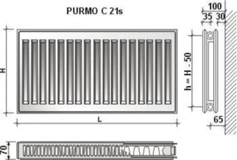 Purmo C21 300x2600 Compact