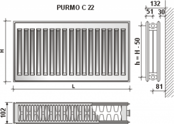 Purmo C22 600x400 Compact