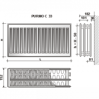 Purmo C33 500x900 Compact